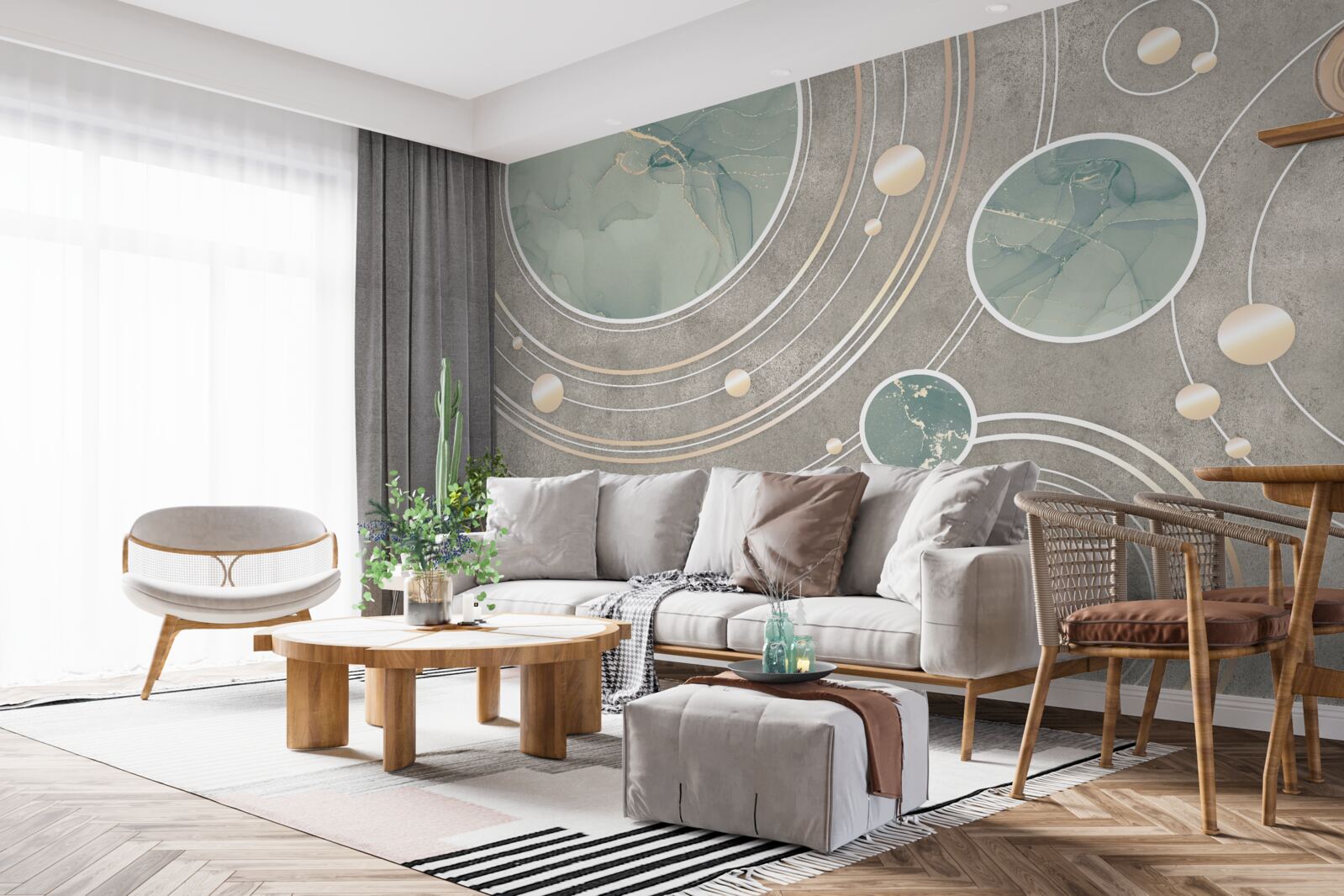 Fotobehang kosmische abstracte cirkels