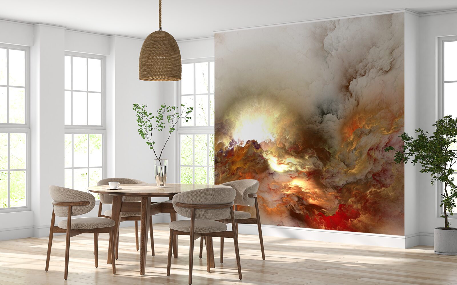 Fotobehang abstractie: lava in de regen