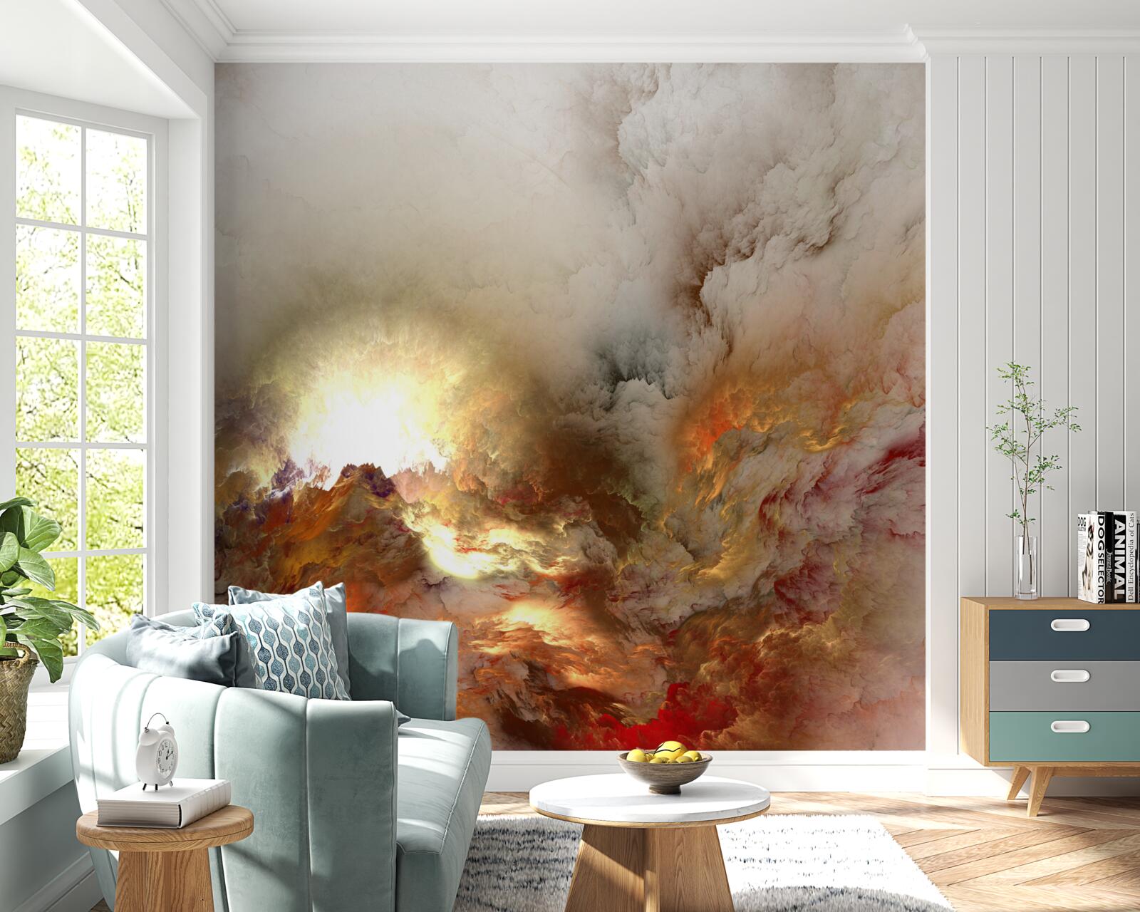 Fotobehang abstractie: lava in de regen