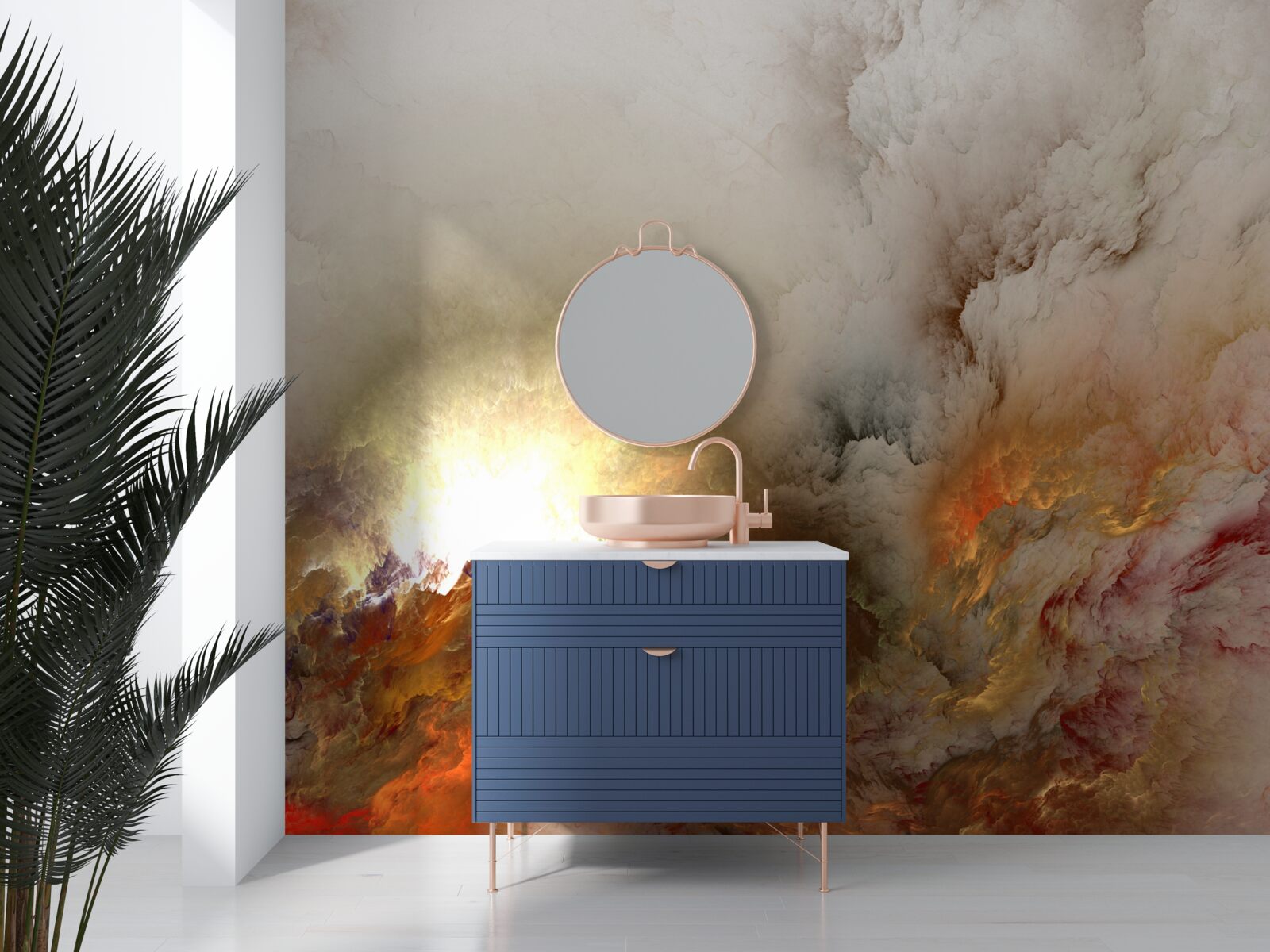 Fotobehang abstractie: lava in de regen