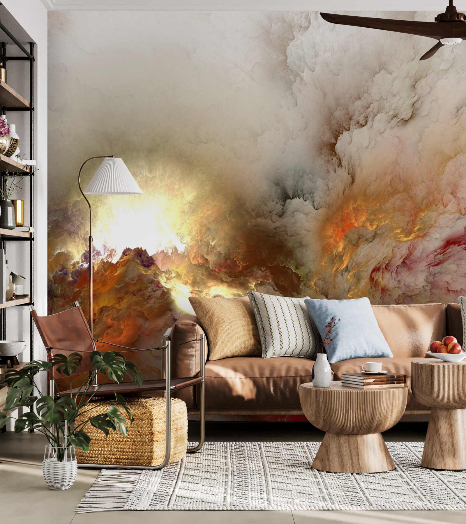 Fotobehang abstractie: lava in de regen