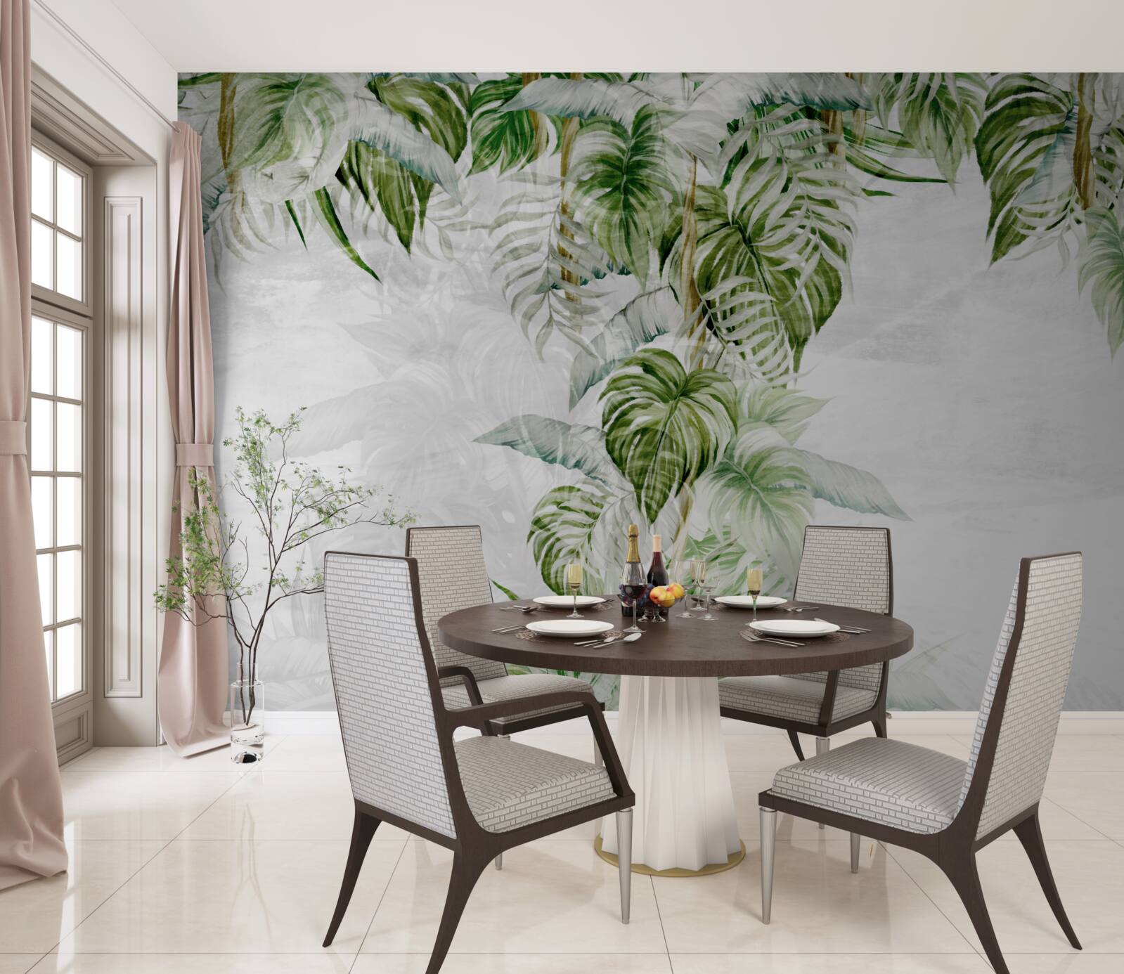 Fotobehang tropische groene bladeren