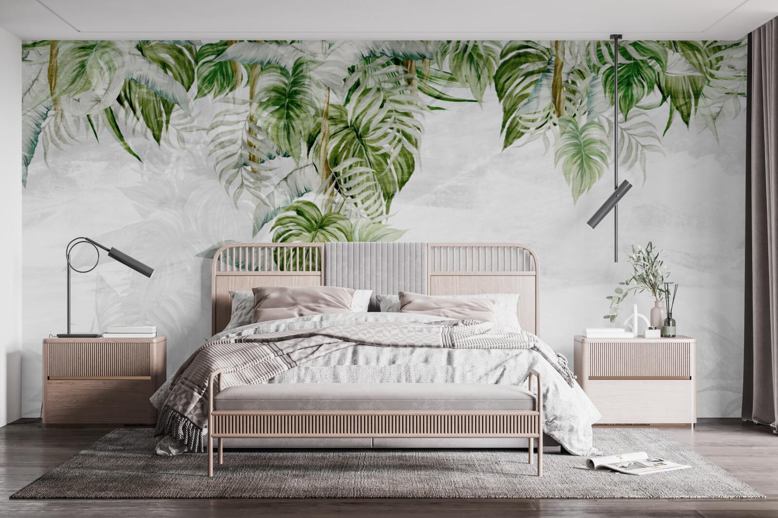 Fotobehang tropische groene bladeren