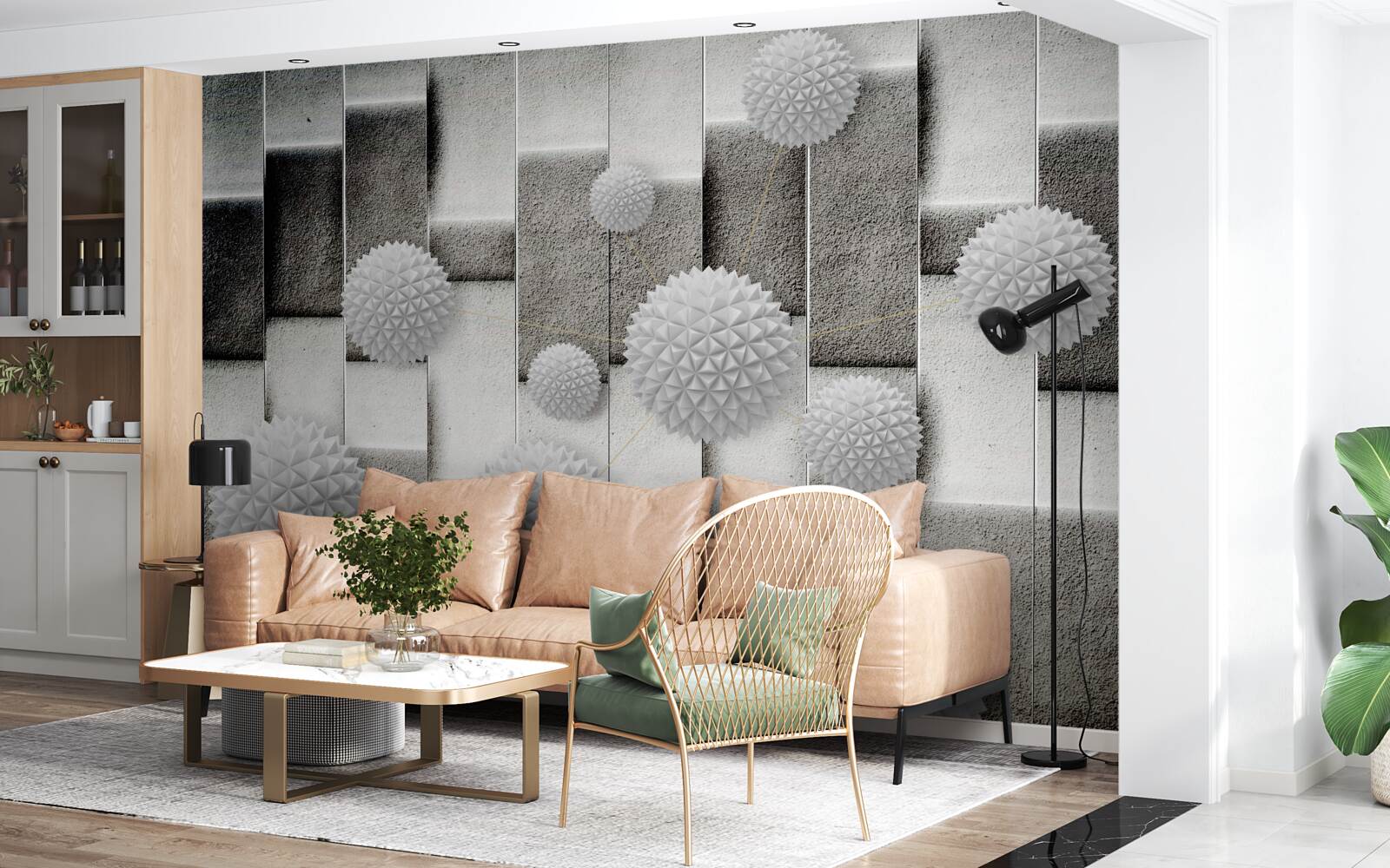 Fotobehang geometrie en puntige vormen