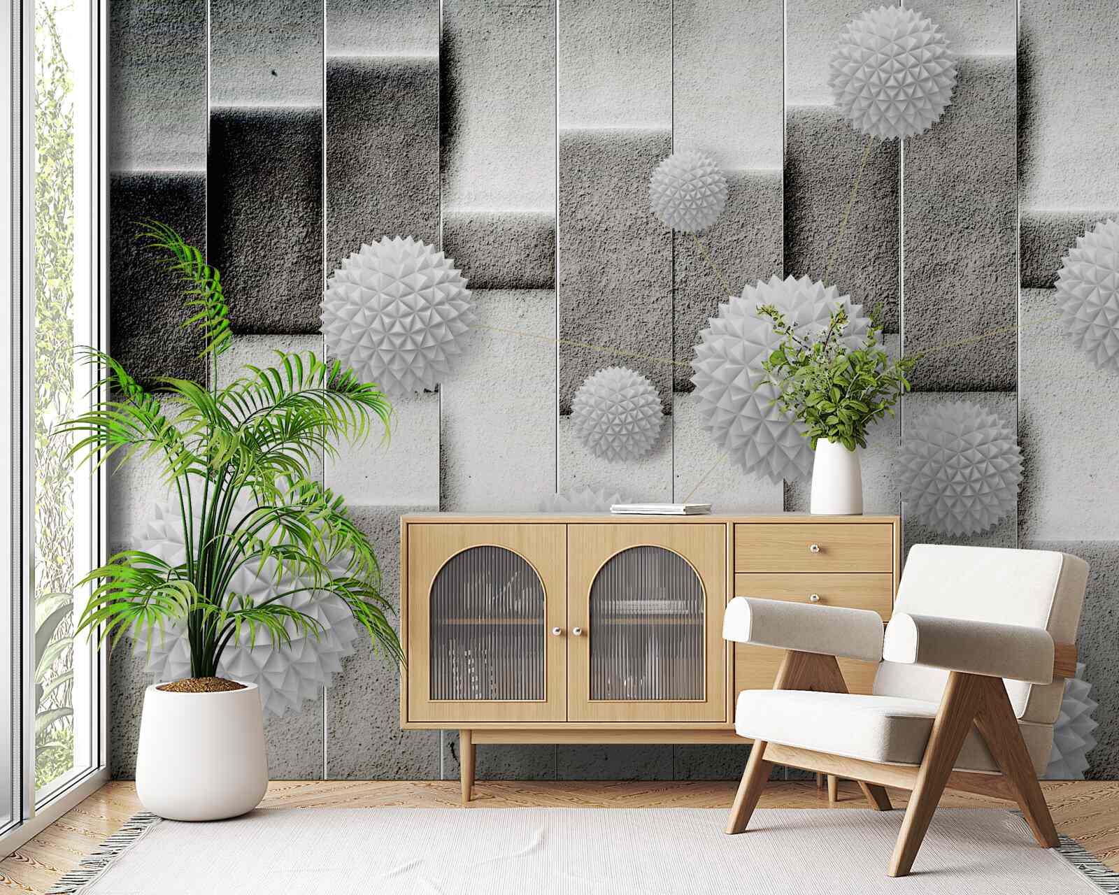 Fotobehang geometrie en puntige vormen