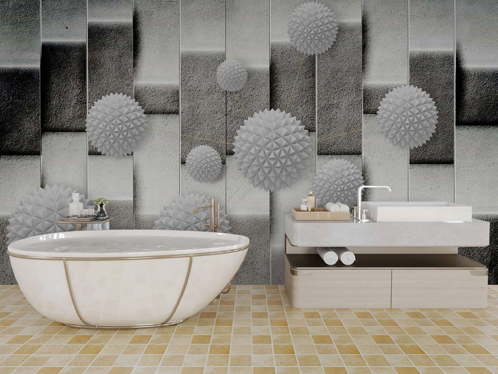 Fotobehang geometrie en puntige vormen