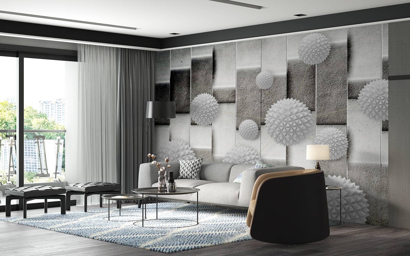 Fotobehang geometrie en puntige vormen