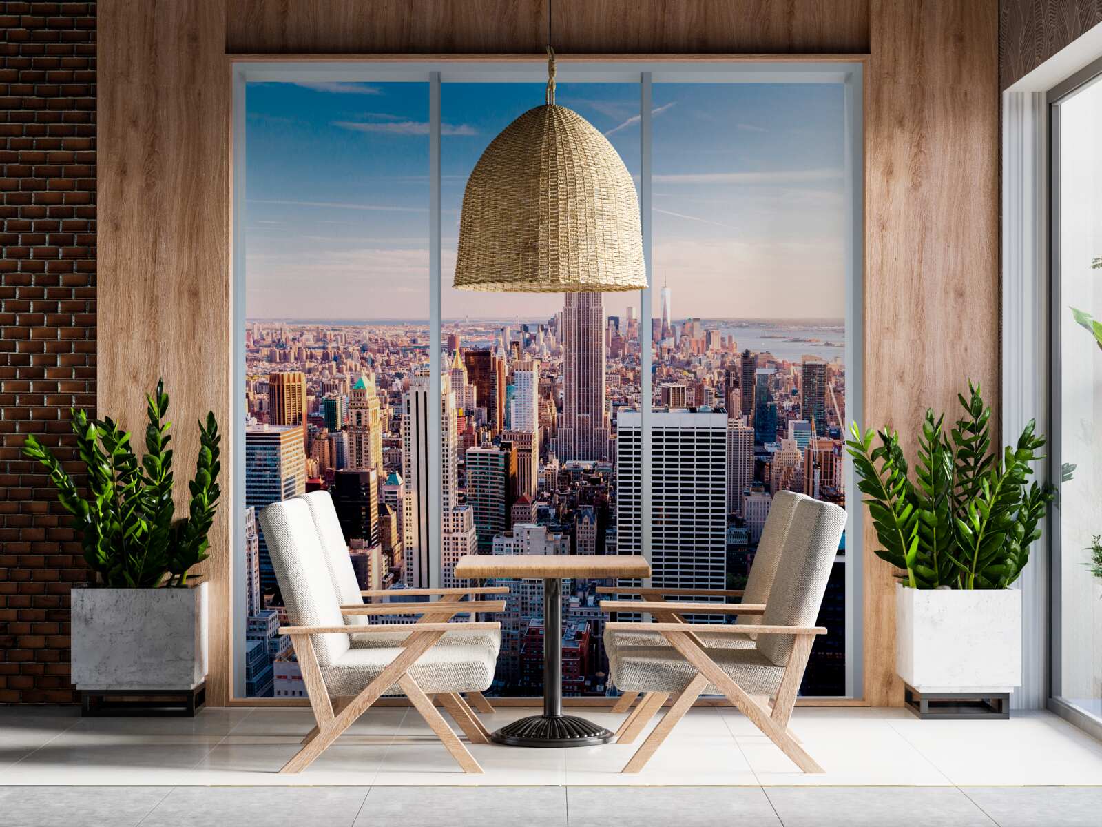 Fotobehang uitzicht op de metropool vanuit het raam