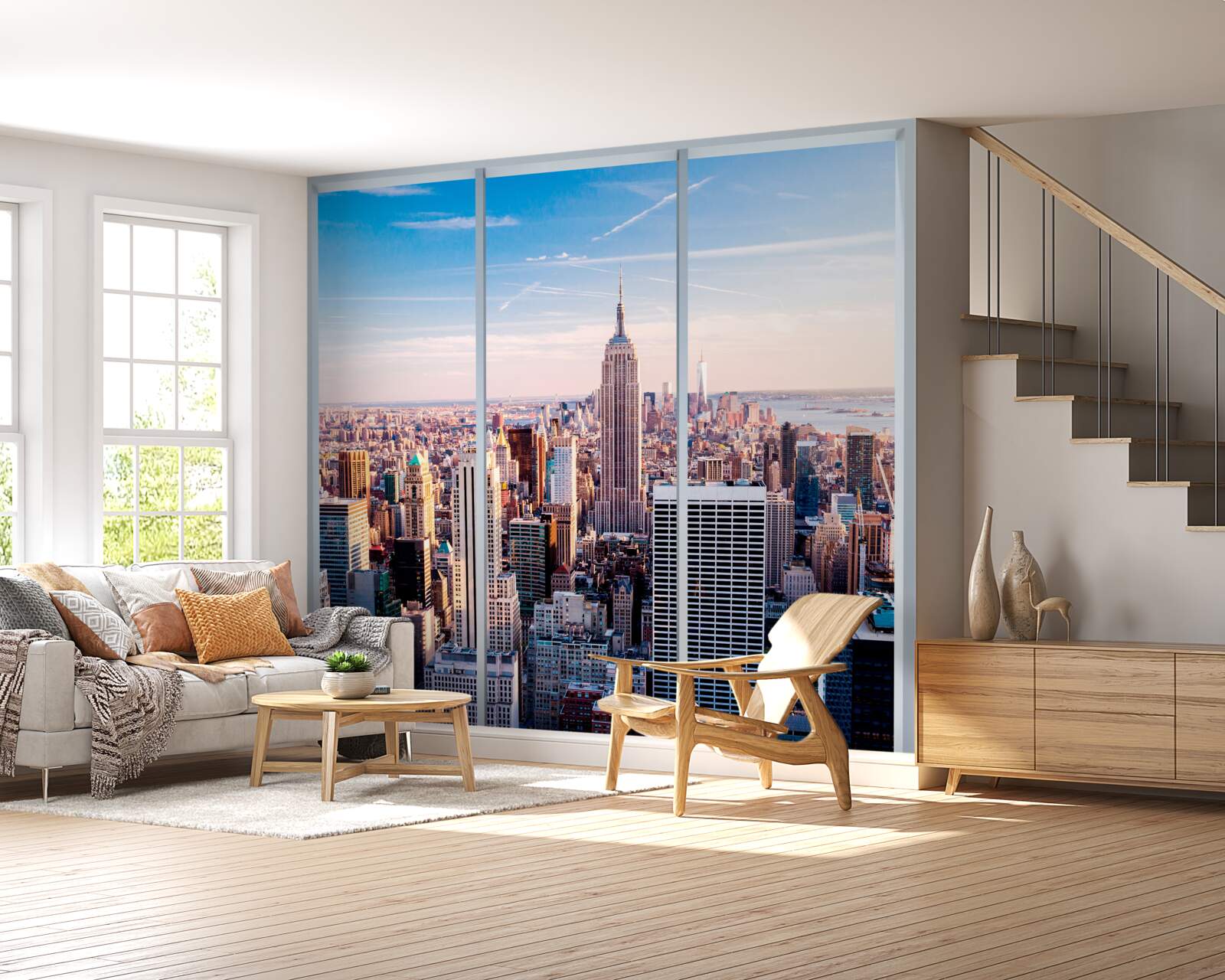 Fotobehang uitzicht op de metropool vanuit het raam