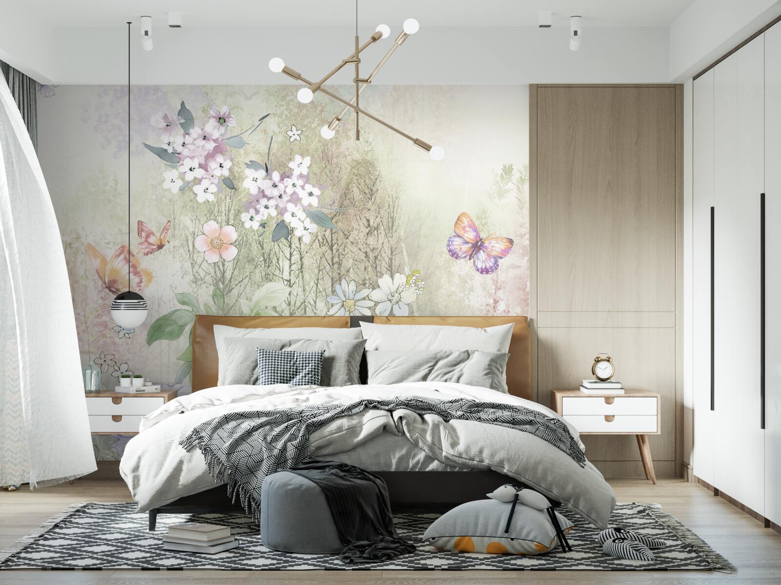 Fotobehang assortiment weidebloemen