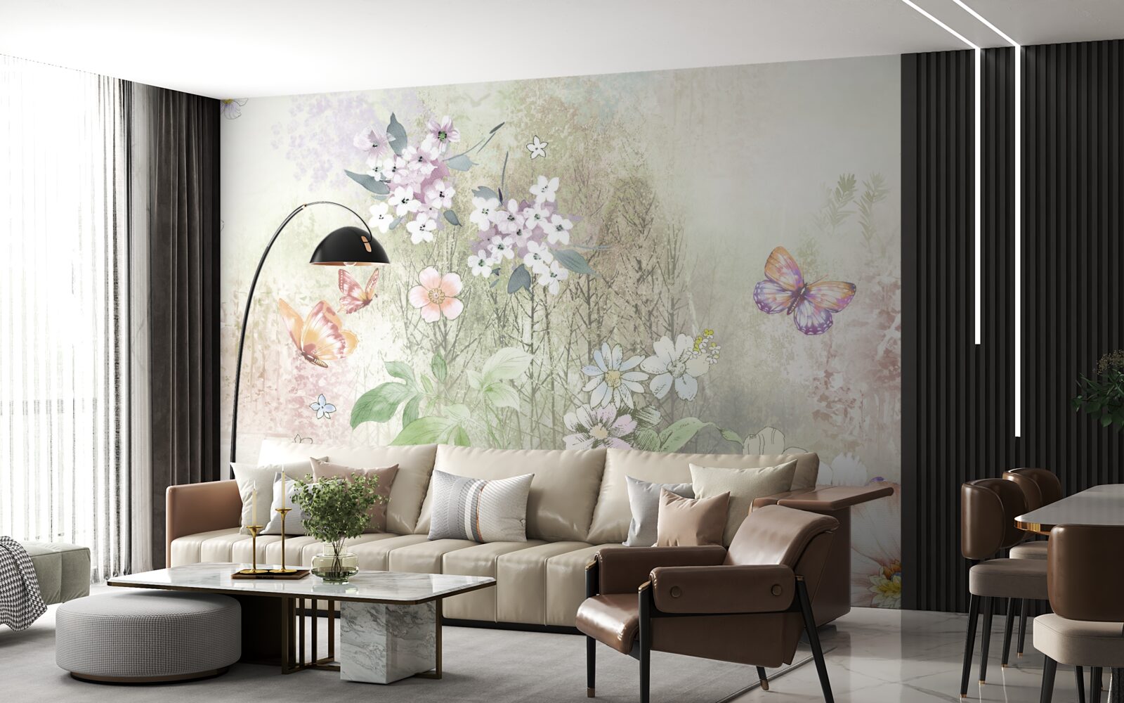 Fotobehang assortiment weidebloemen