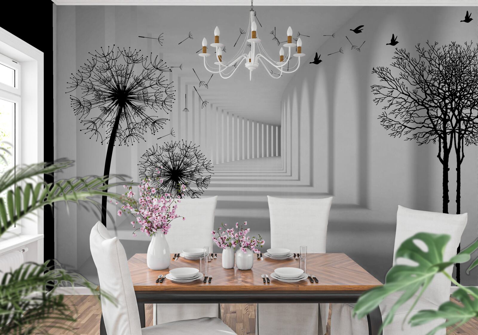 Fotobehang zwarte kuit en tunnel