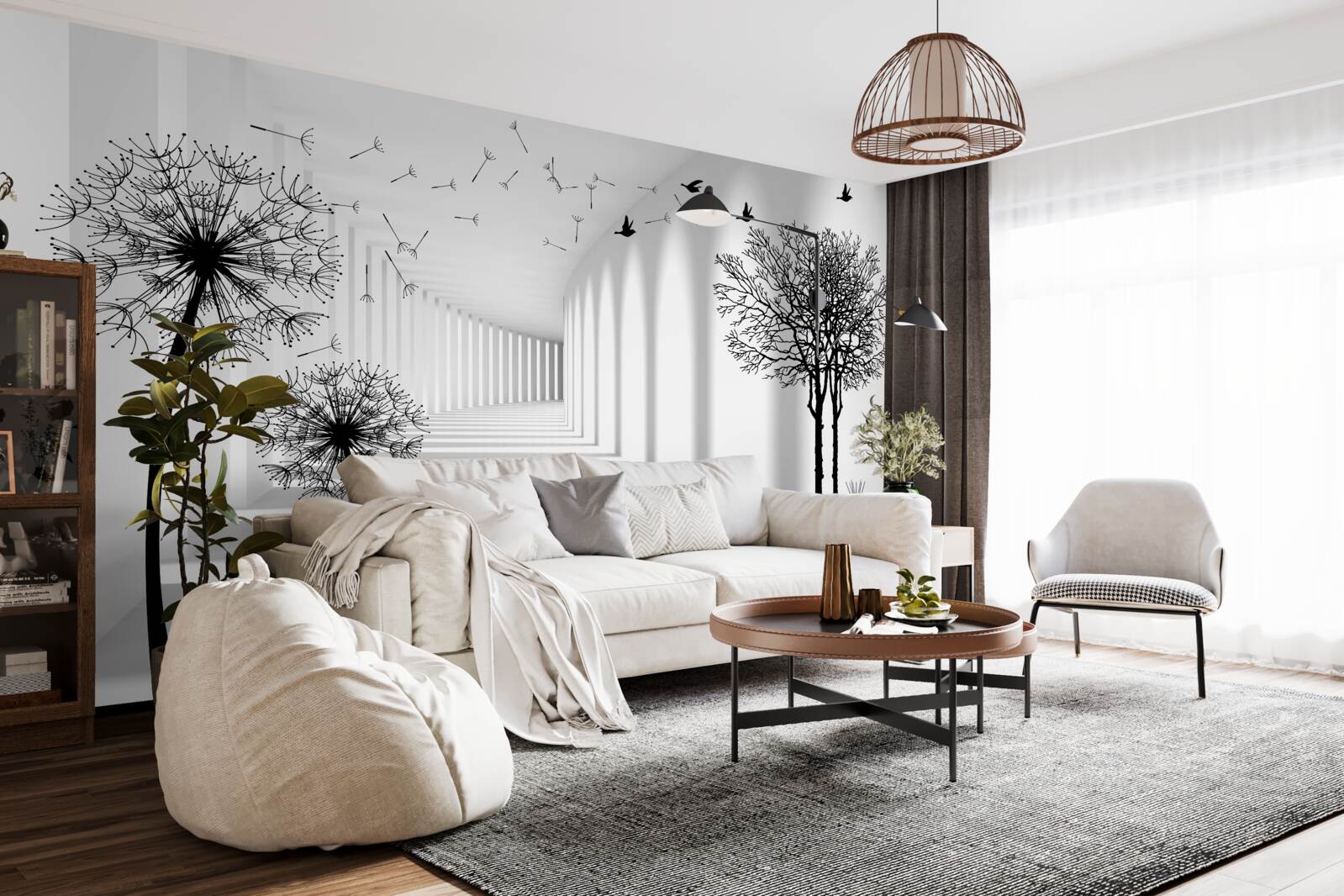 Fotobehang zwarte kuit en tunnel