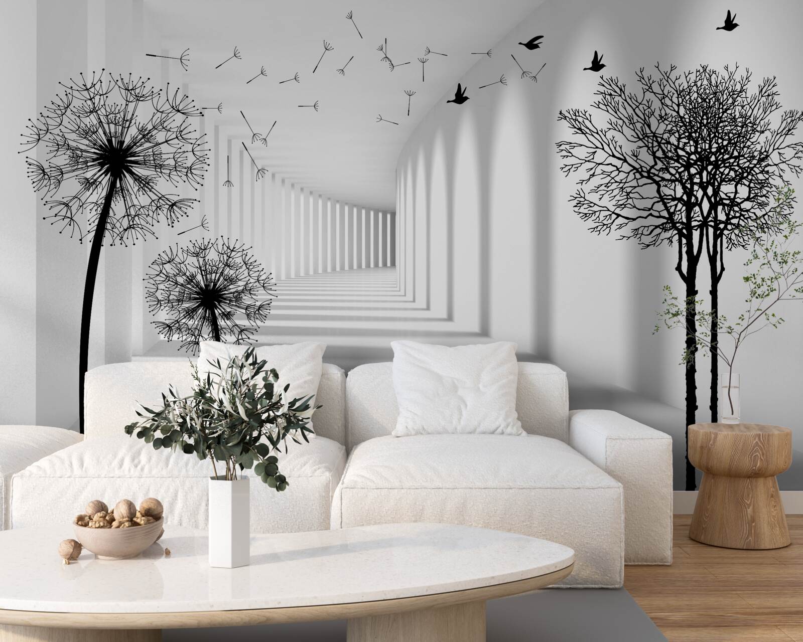 Fotobehang zwarte kuit en tunnel