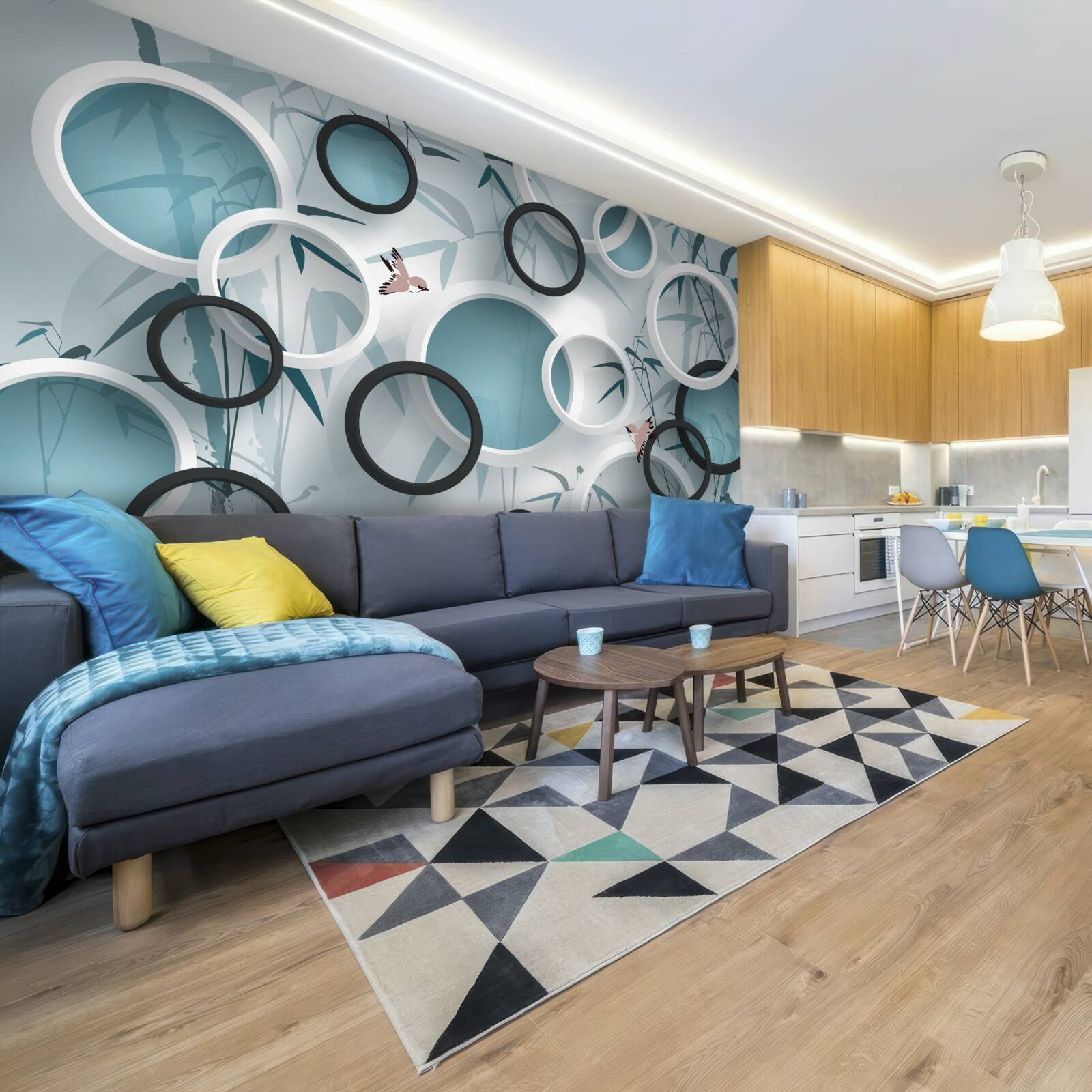 Fotobehang willekeurige patronen op de bladeren