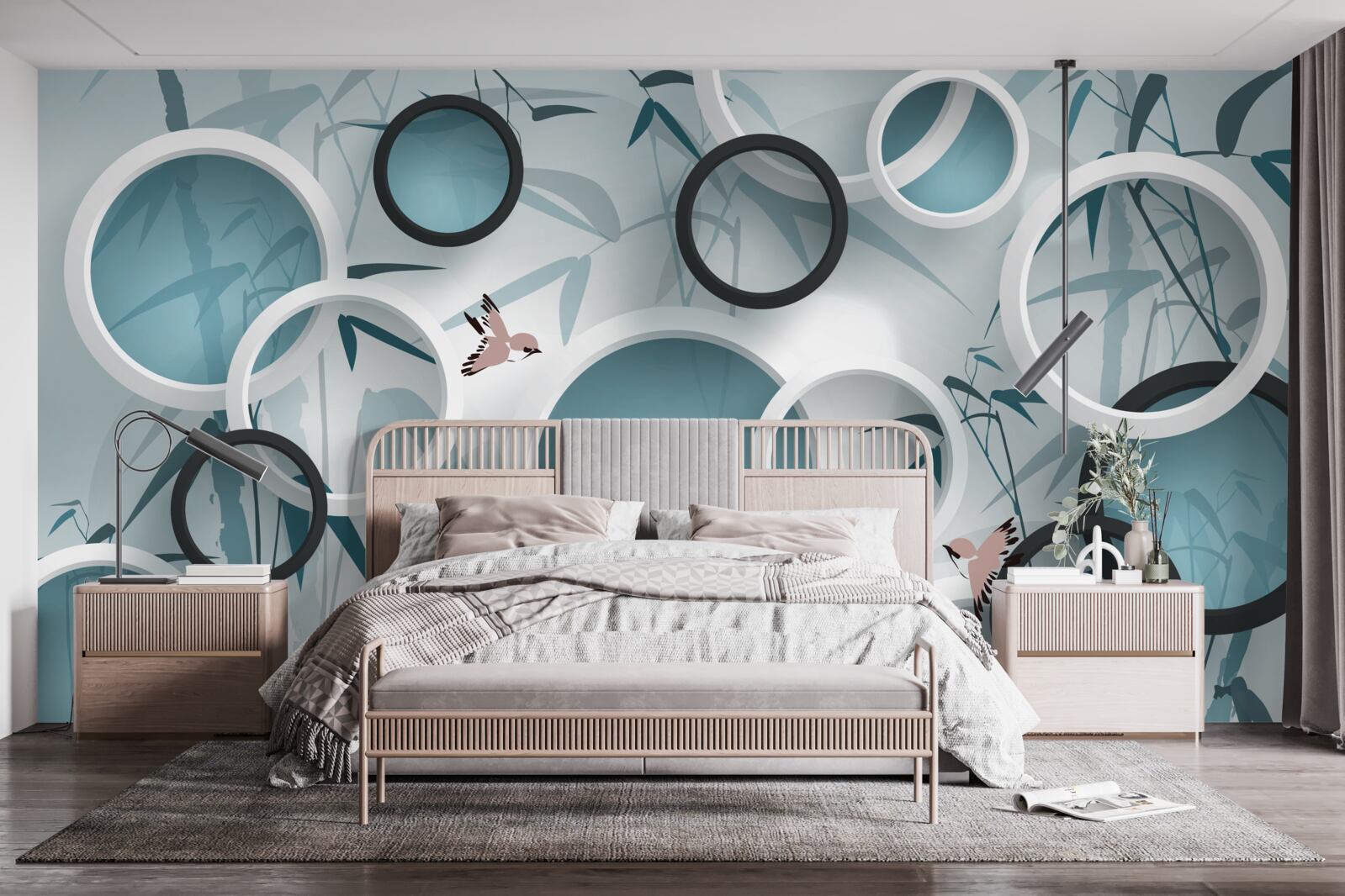 Fotobehang willekeurige patronen op de bladeren