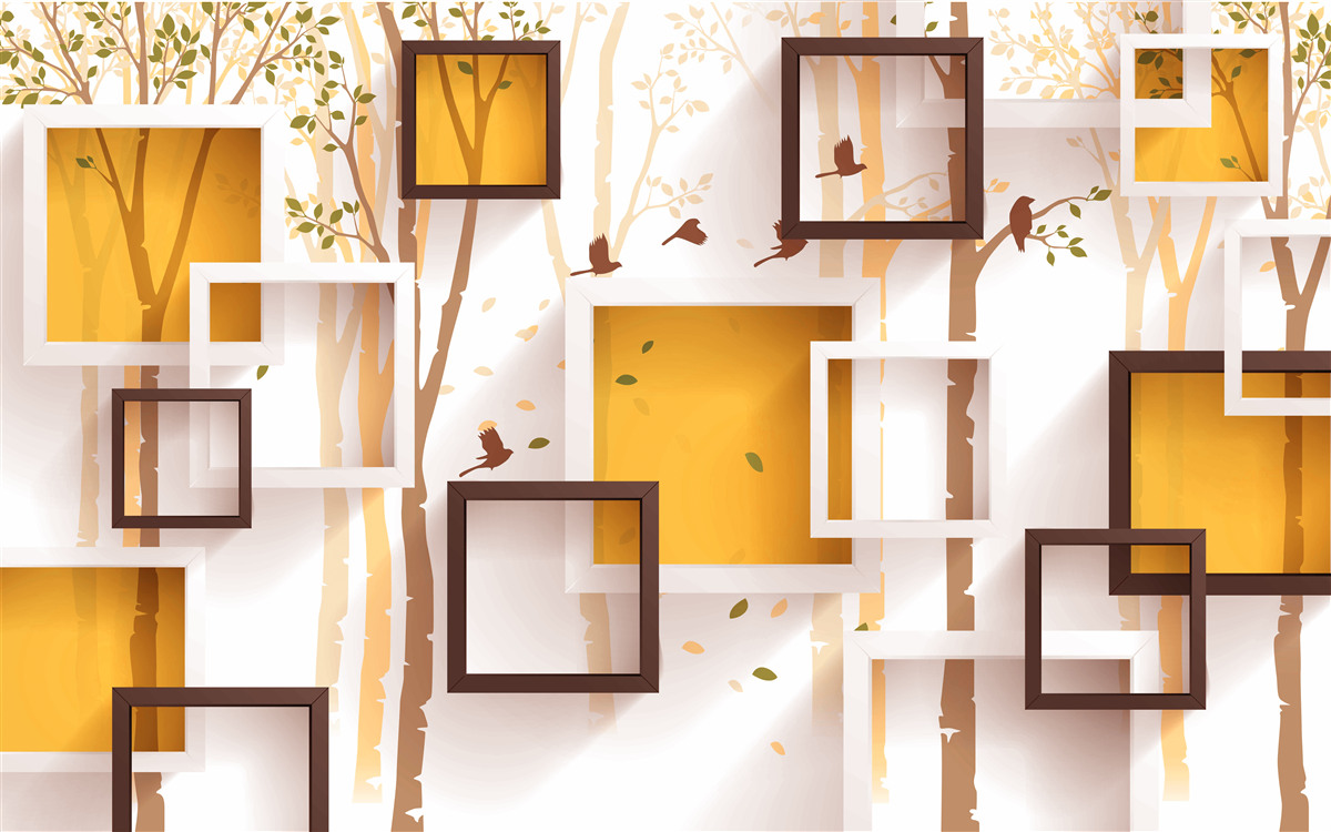 Fotobehang abstractie en geometrische vormen van de herfst