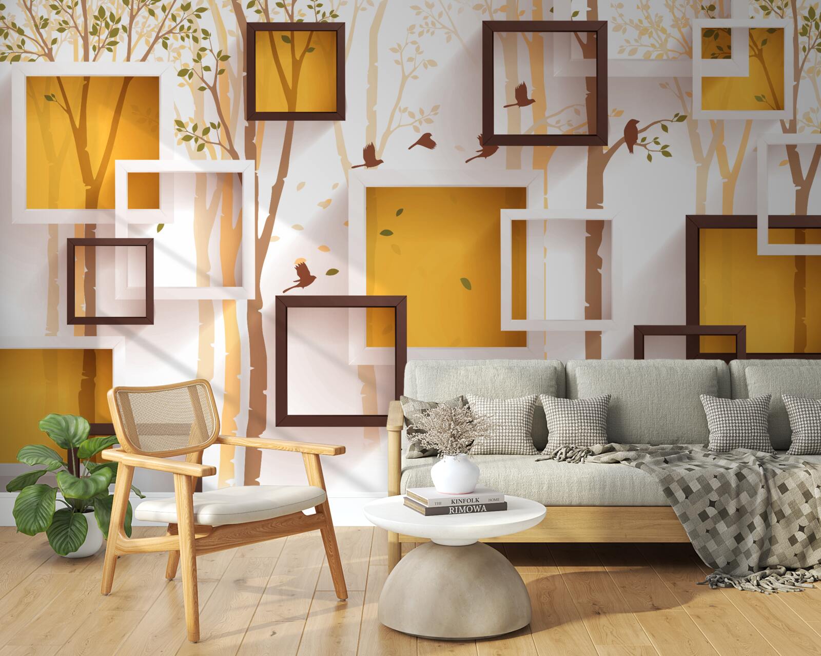 Fotobehang abstractie en geometrische vormen van de herfst