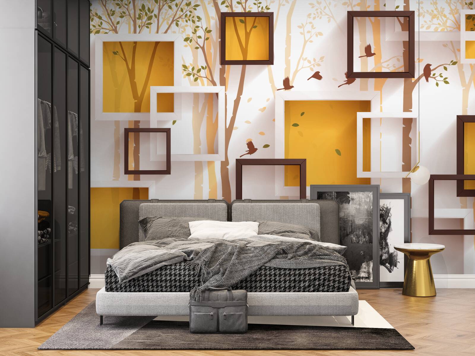 Fotobehang abstractie en geometrische vormen van de herfst