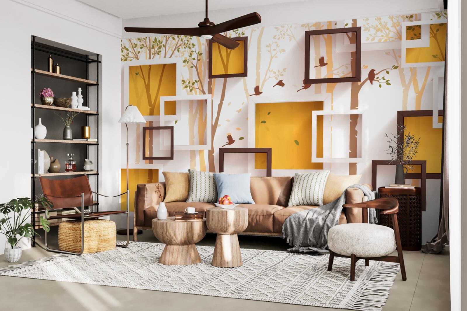 Fotobehang abstractie en geometrische vormen van de herfst