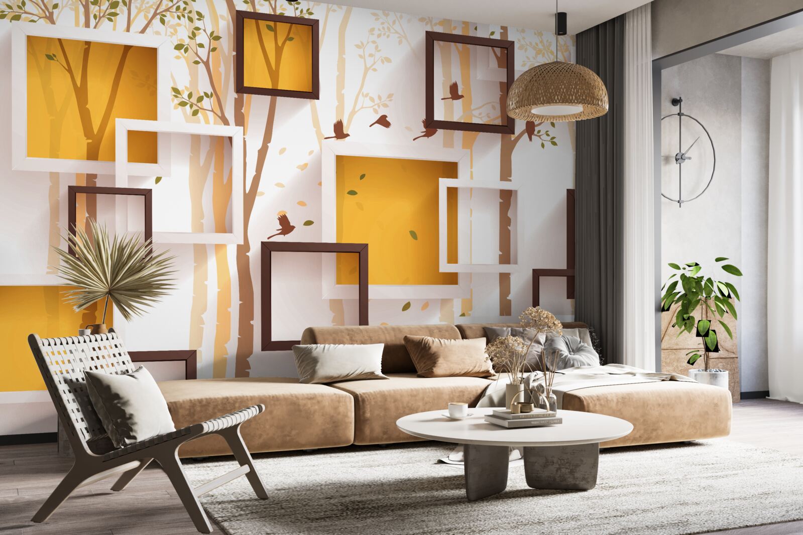 Fotobehang abstractie en geometrische vormen van de herfst