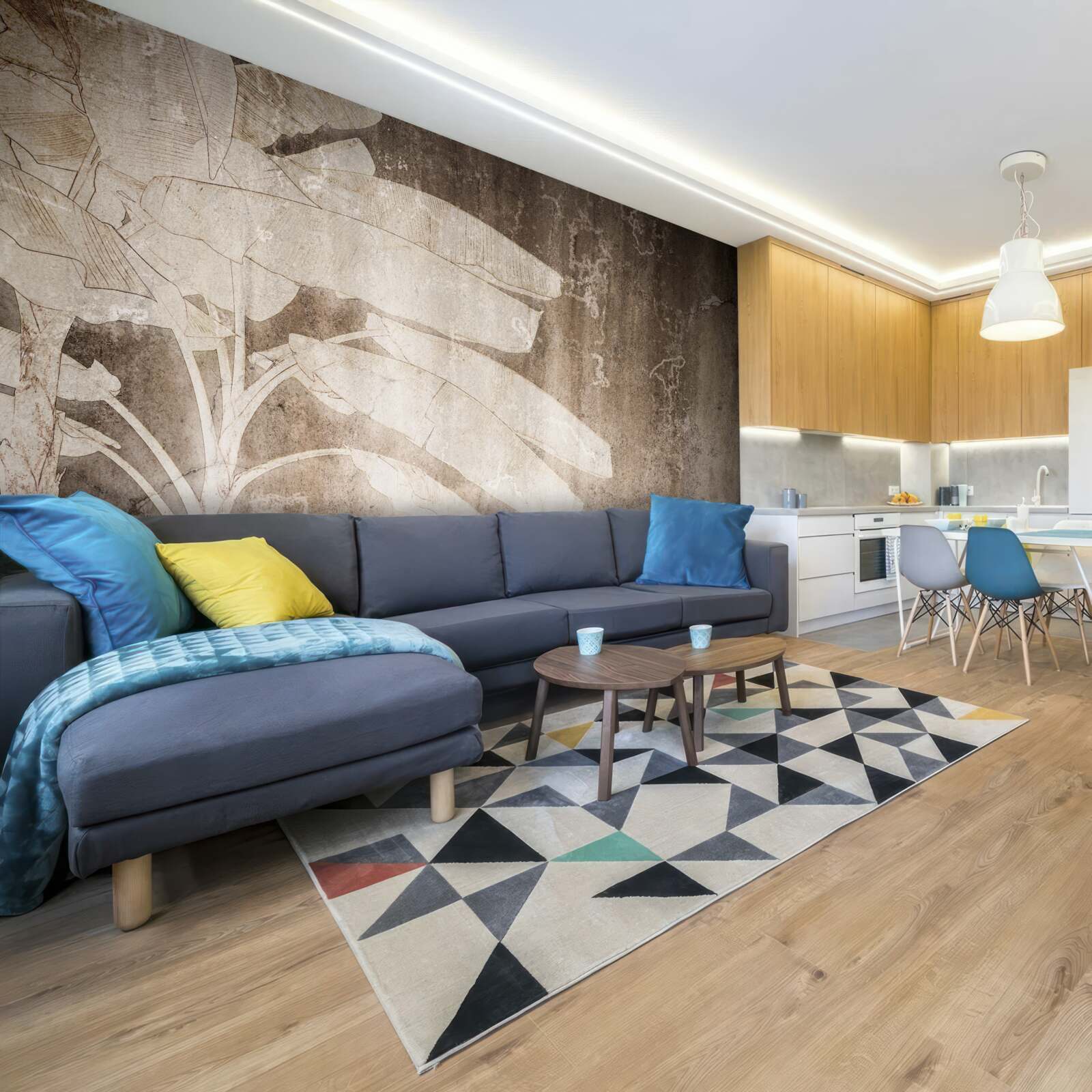 Fotobehang een eenzame boom in een abstracte stijl