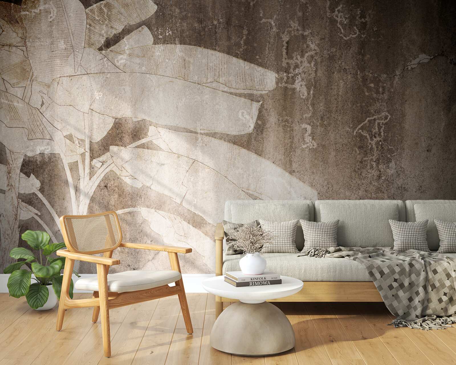 Fotobehang een eenzame boom in een abstracte stijl