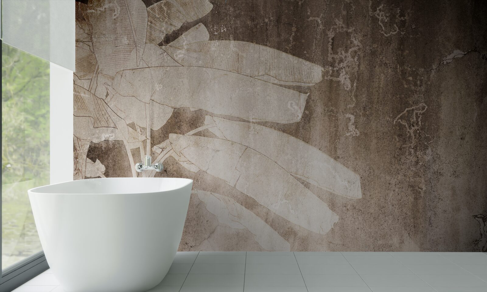 Fotobehang een eenzame boom in een abstracte stijl