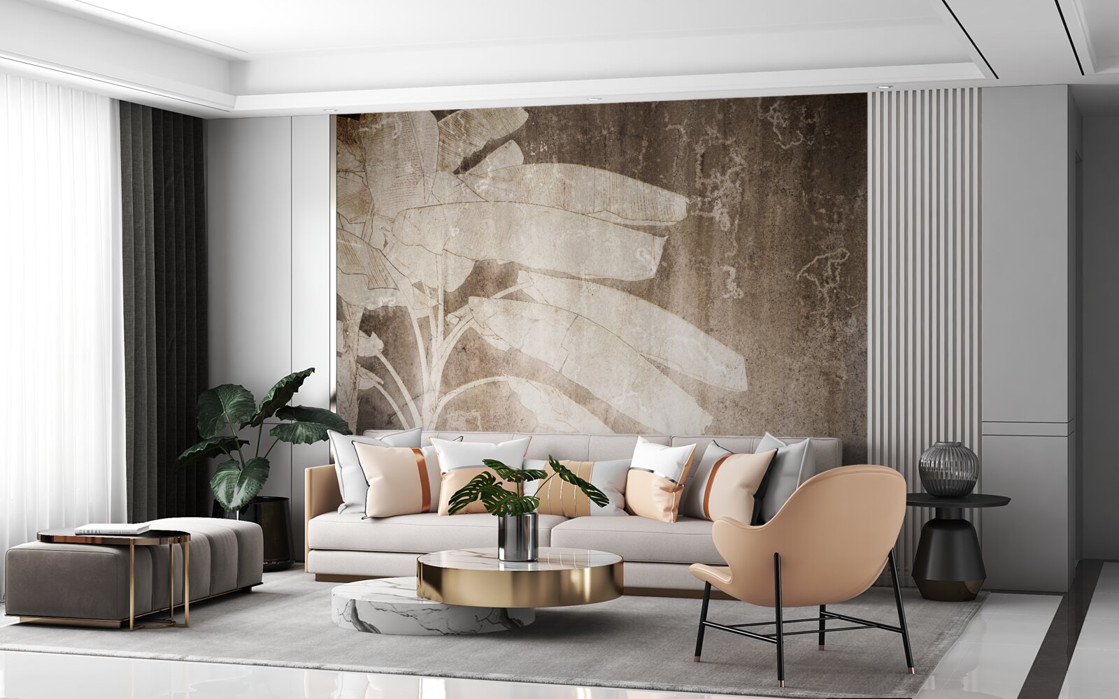 Fotobehang een eenzame boom in een abstracte stijl