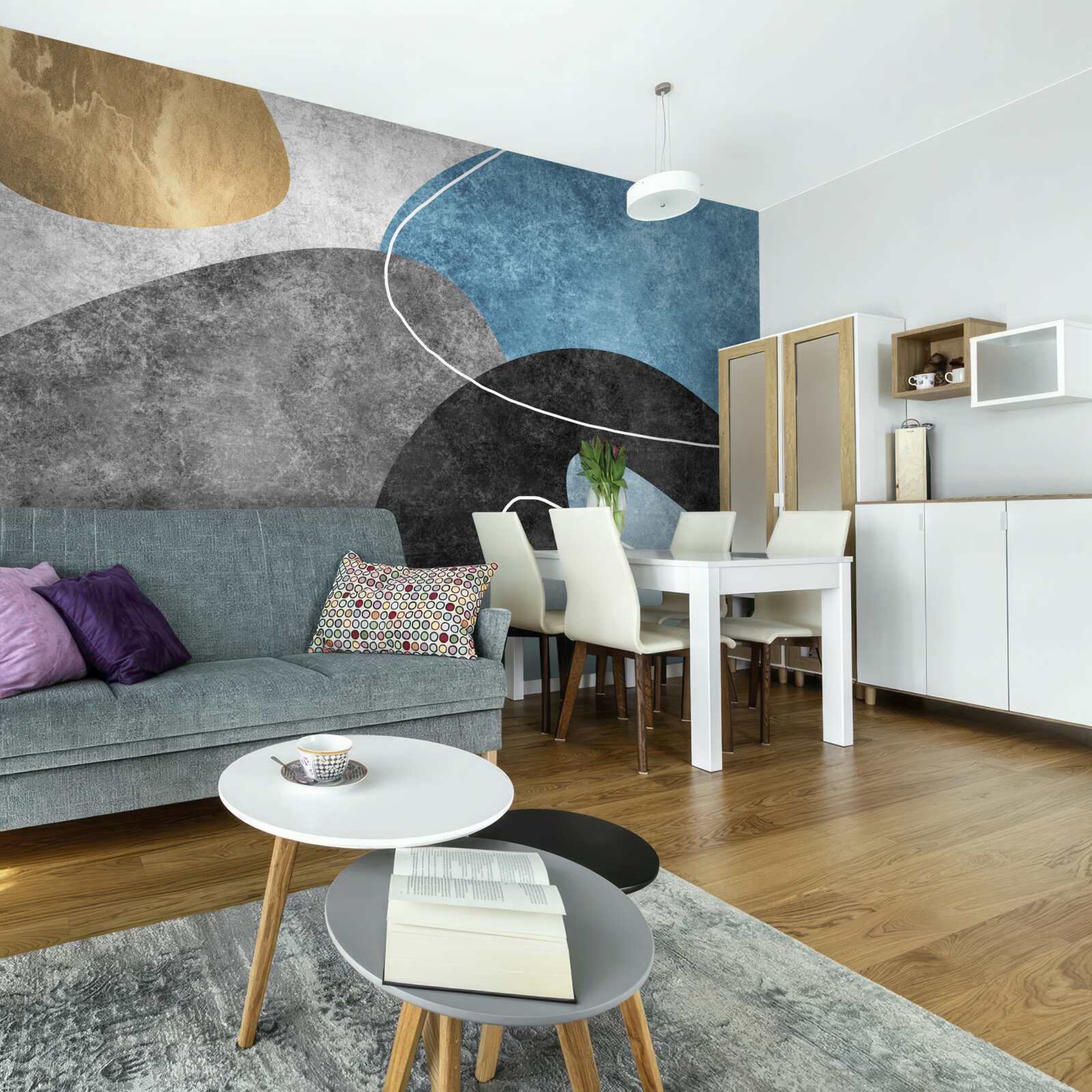 Fotobehang pasteltinten van marmer