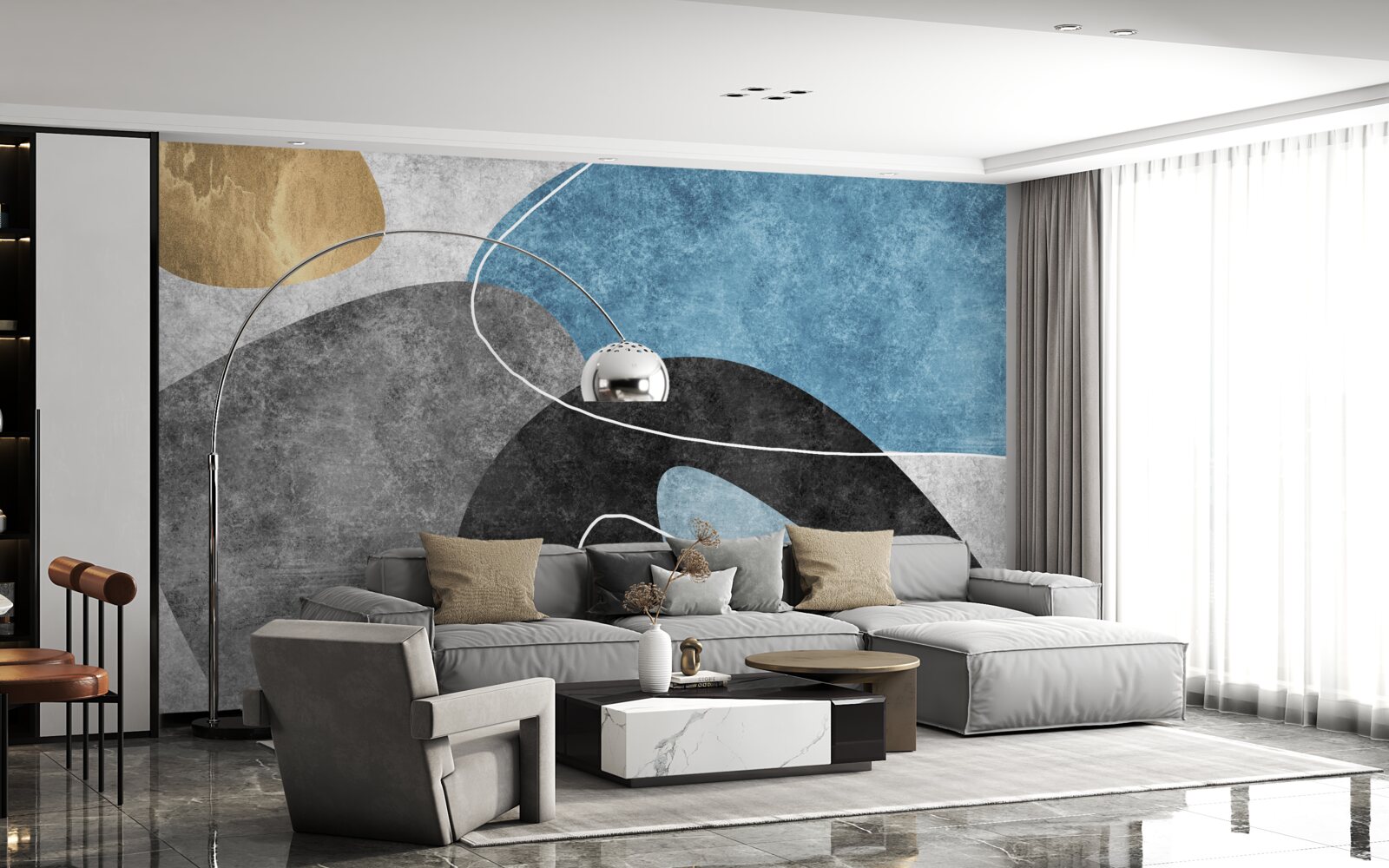 Fotobehang pasteltinten van marmer