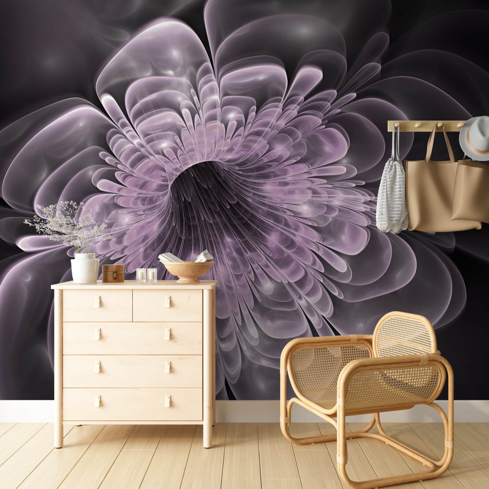 Fotobehang kristallen bloemknop