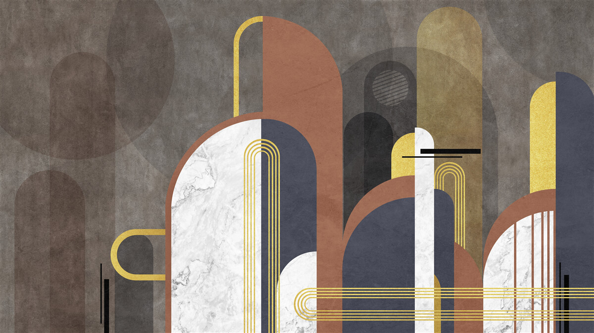 Fotobehang abstractie in de vorm van geometrische vormen