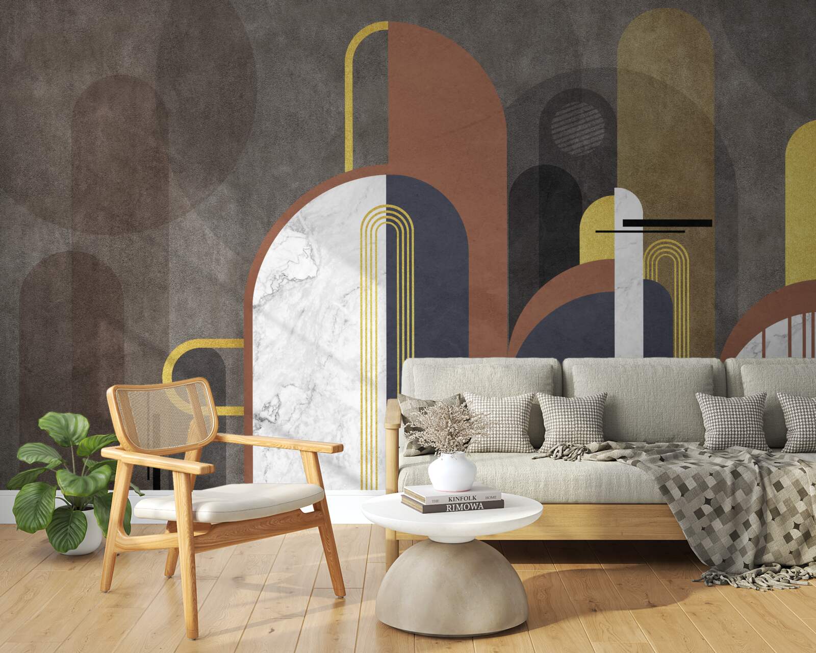 Fotobehang abstractie in de vorm van geometrische vormen