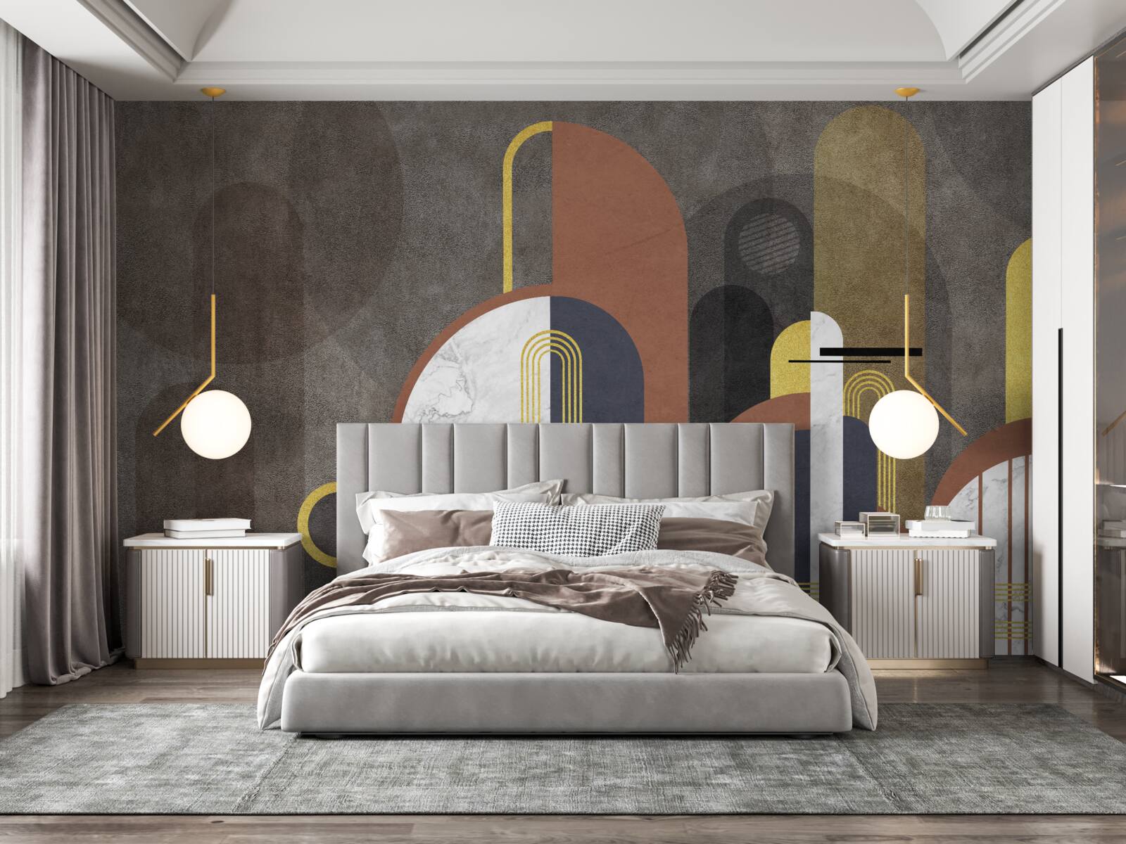 Fotobehang abstractie in de vorm van geometrische vormen