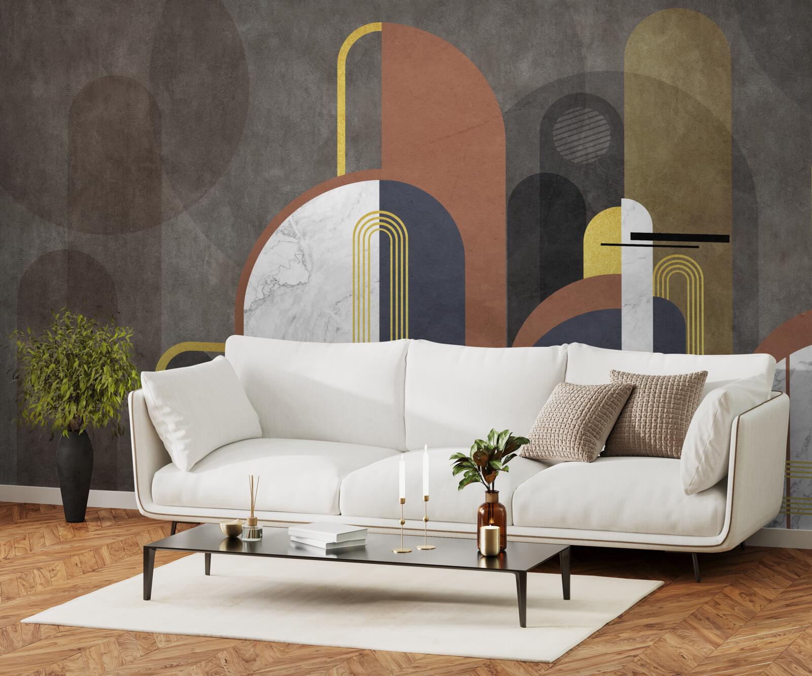 Fotobehang abstractie in de vorm van geometrische vormen