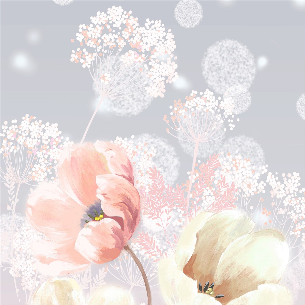 Fotobehang delicate zomerbloemen