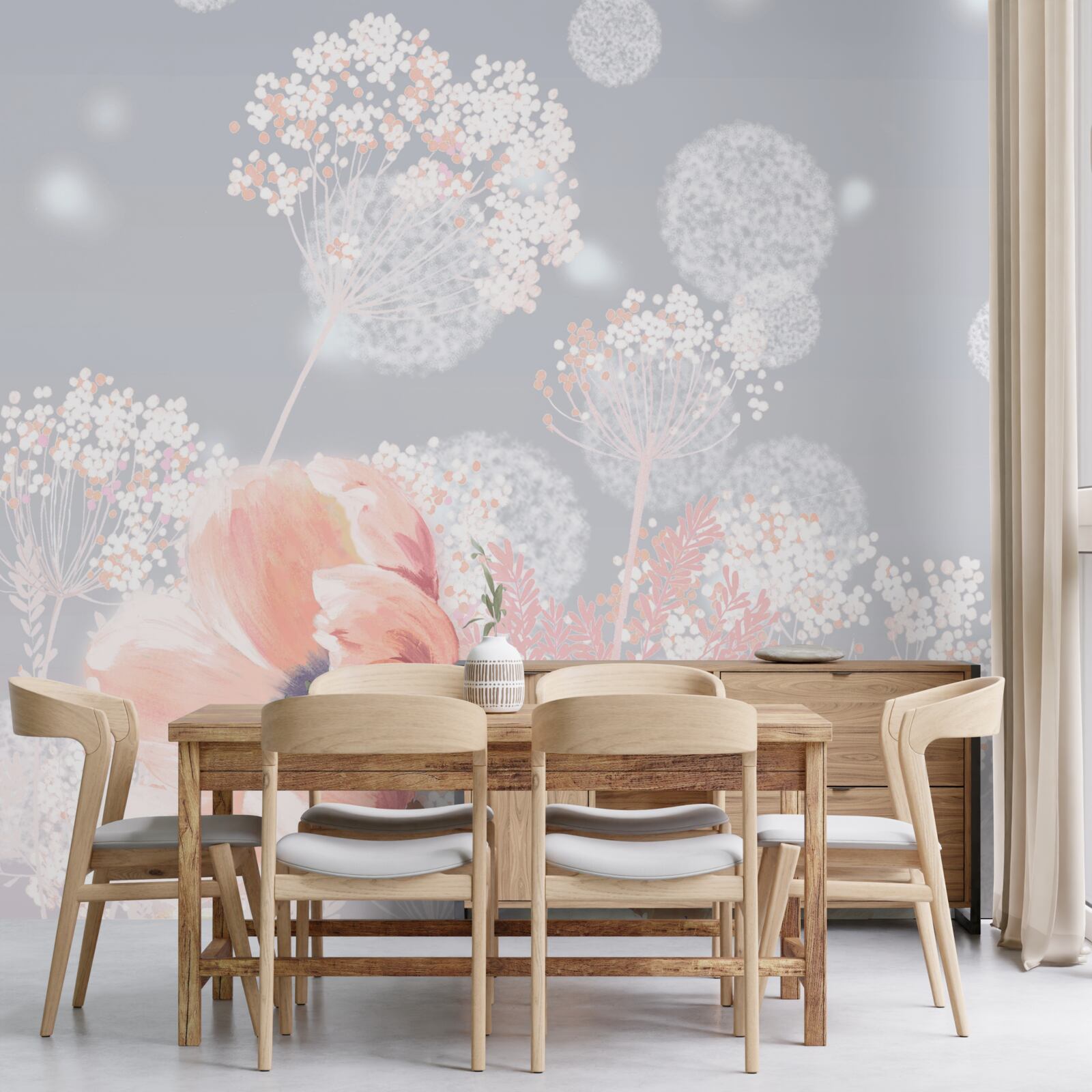 Fotobehang delicate zomerbloemen