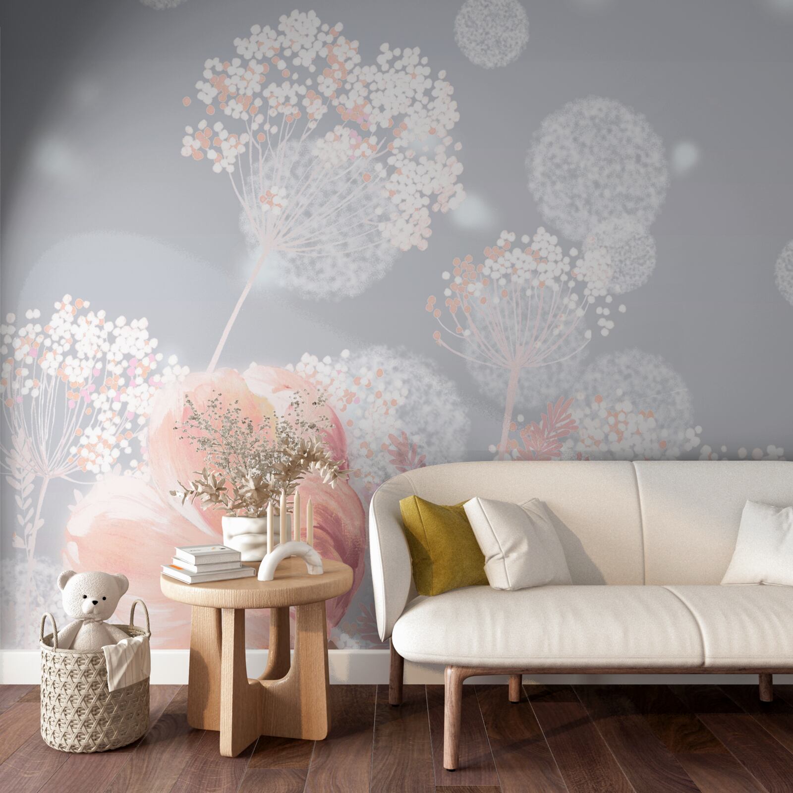 Fotobehang delicate zomerbloemen