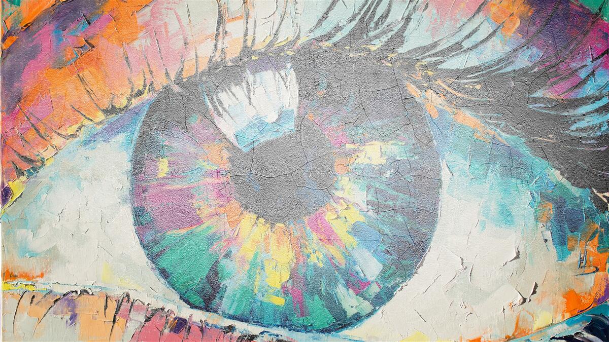 Fotobehang close-up van de pupil van het oog