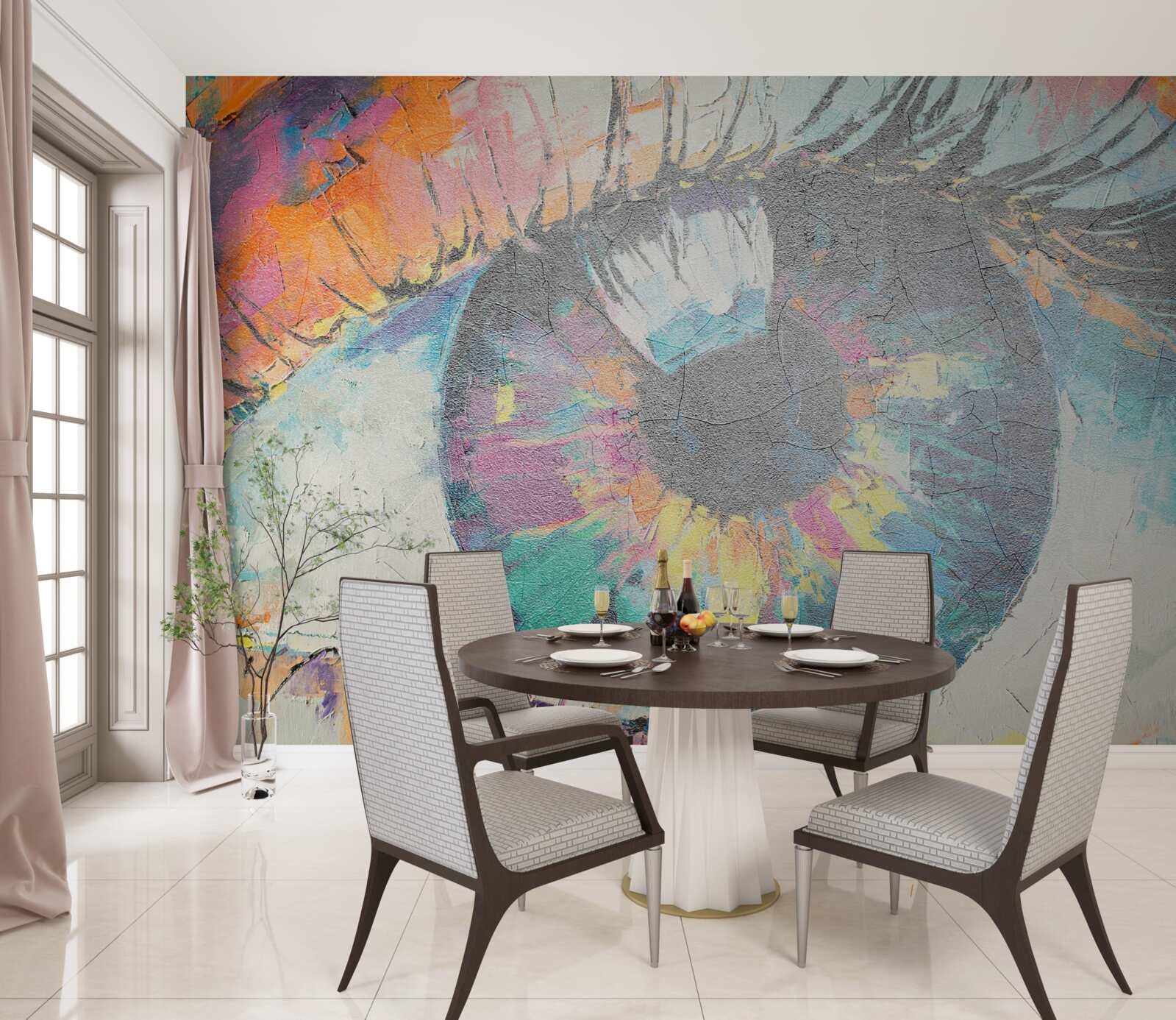 Fotobehang close-up van de pupil van het oog