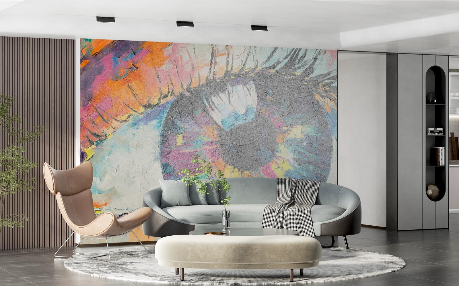 Fotobehang close-up van de pupil van het oog