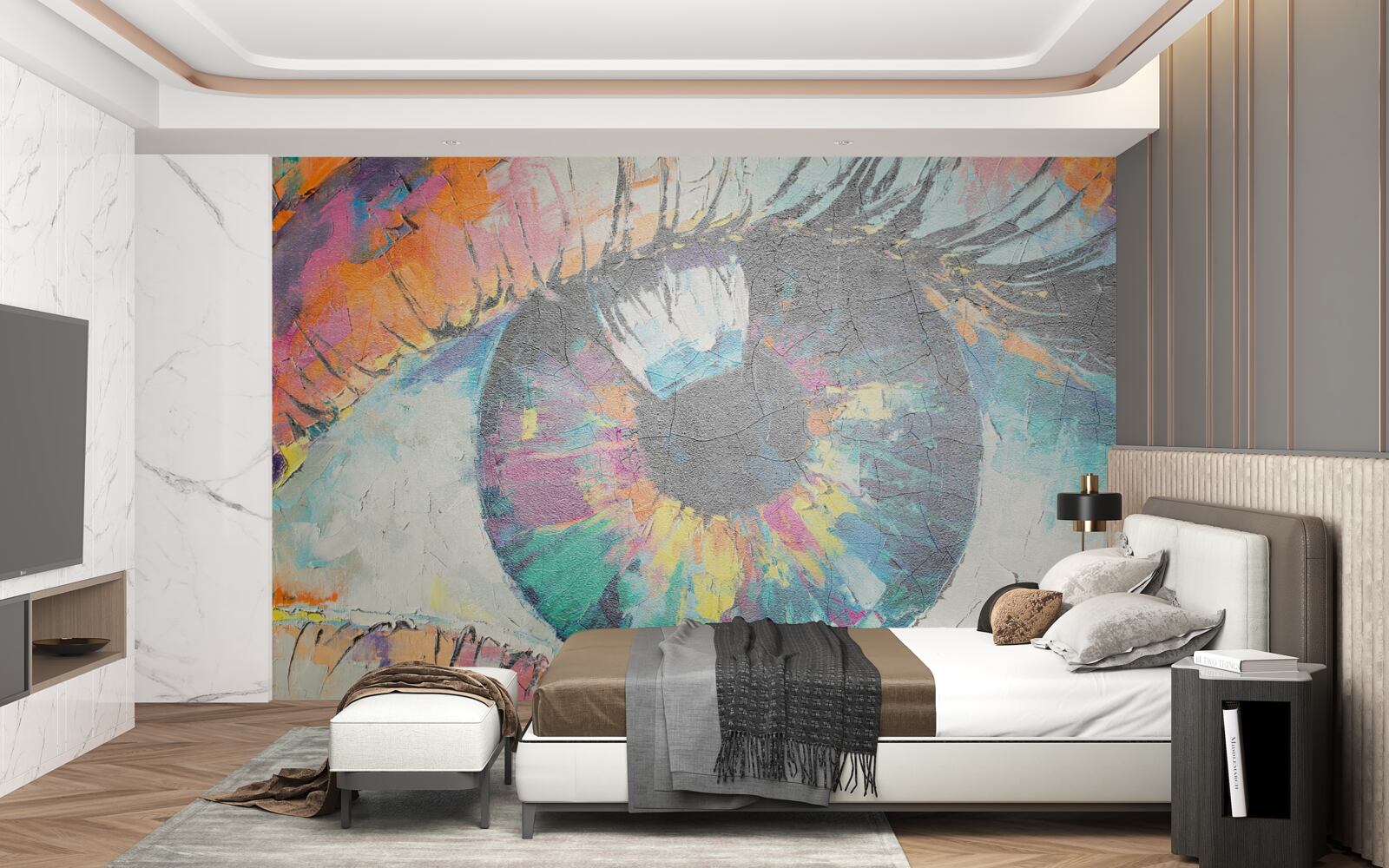 Fotobehang close-up van de pupil van het oog