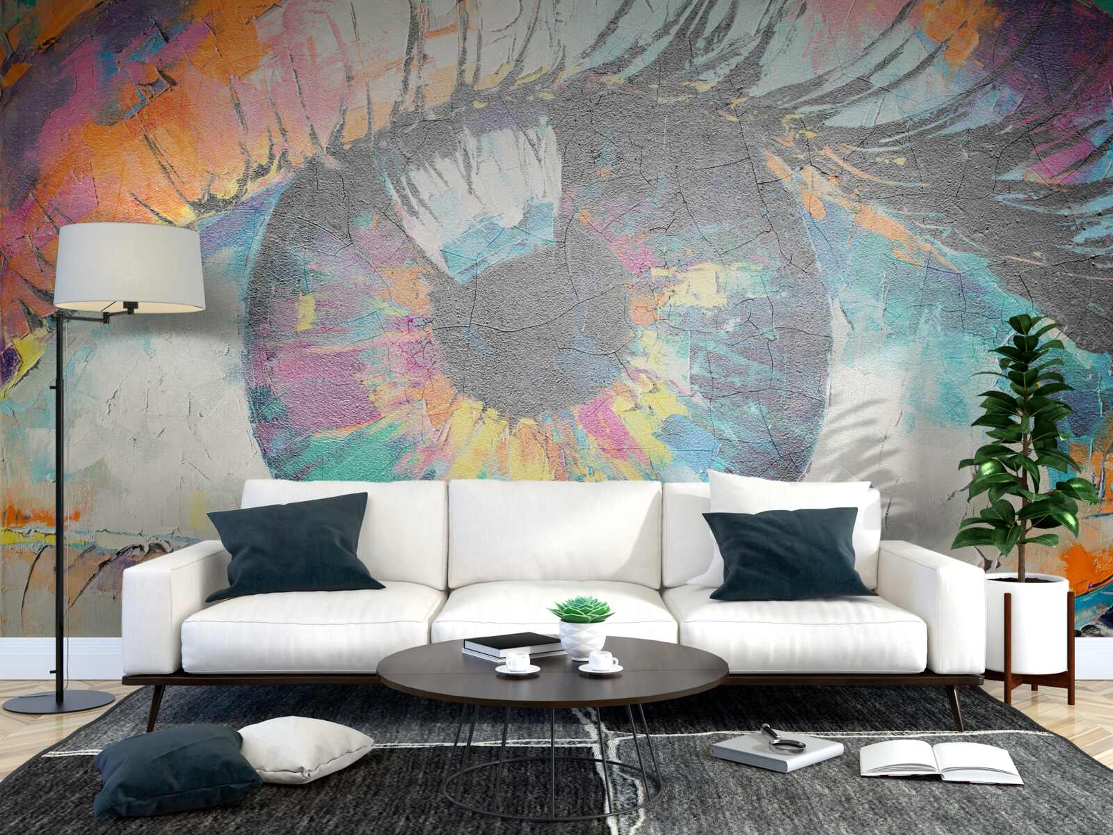 Fotobehang close-up van de pupil van het oog