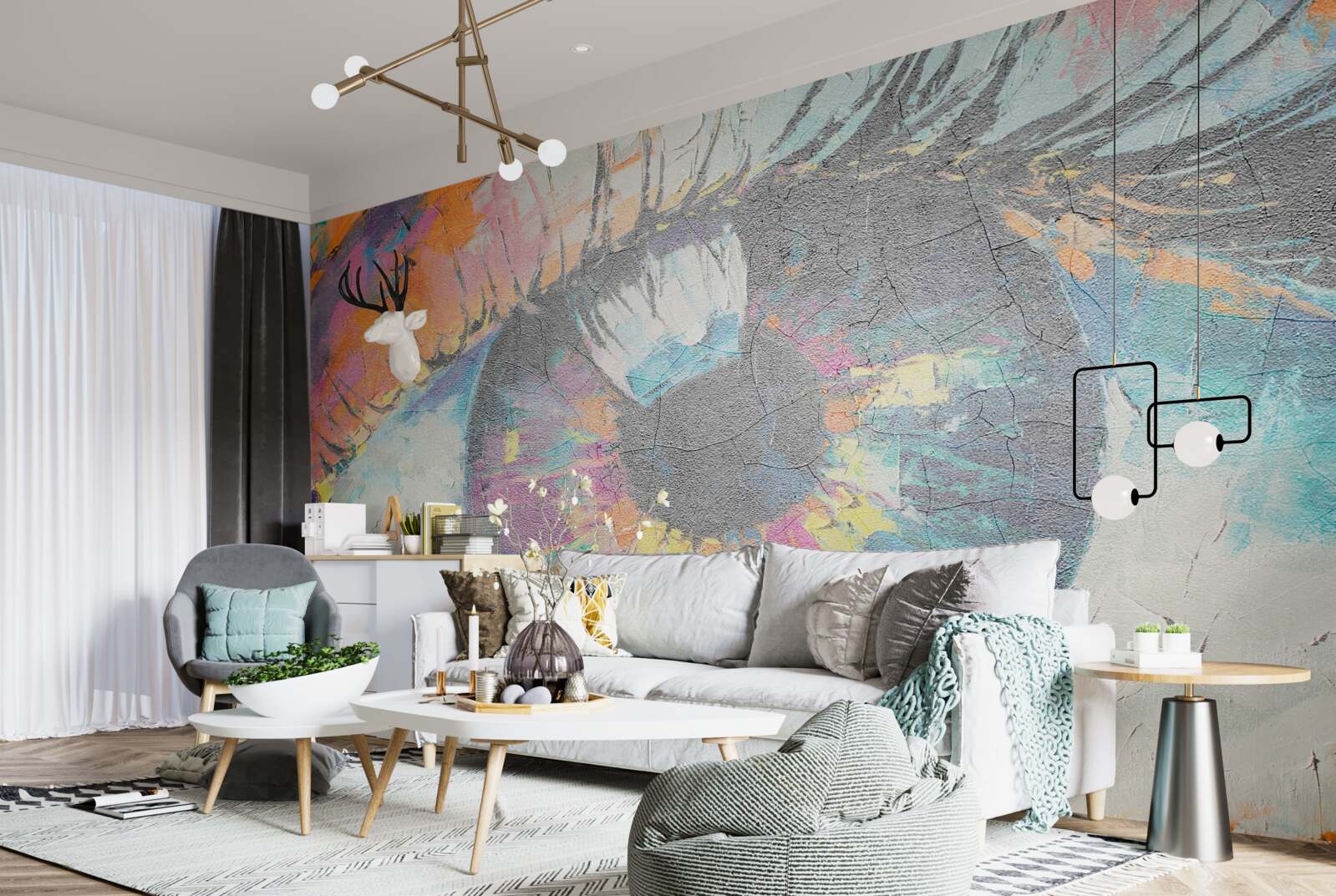 Fotobehang close-up van de pupil van het oog