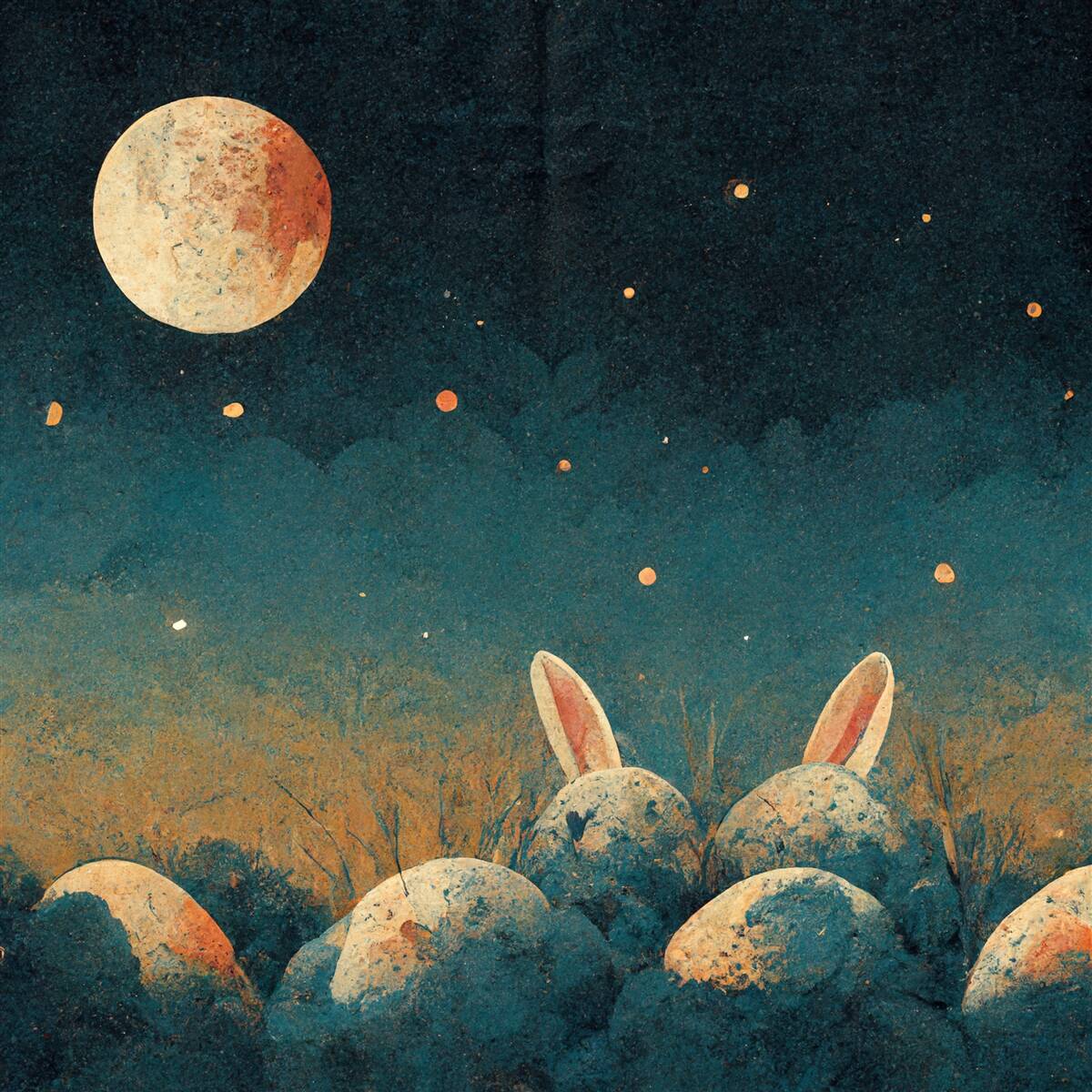 Fotobehang in de schaduwen van de nacht en het licht van de maan