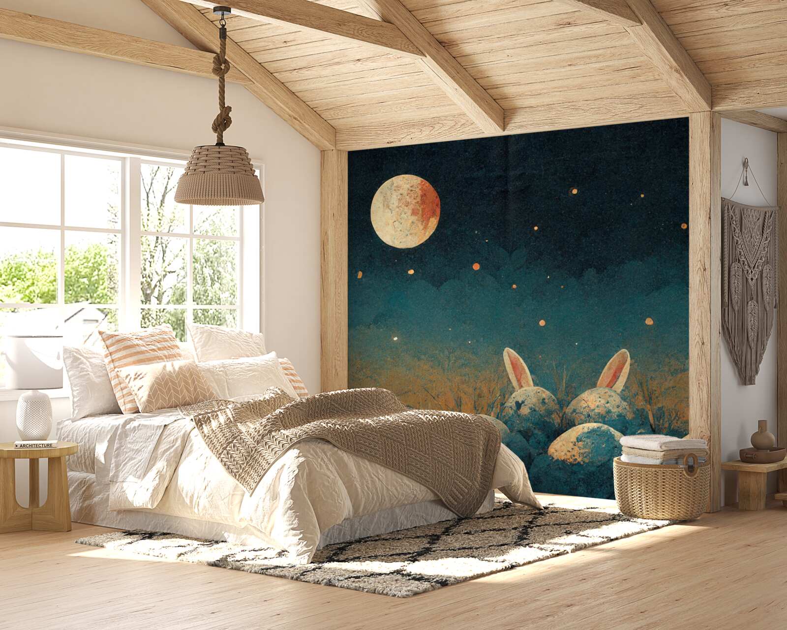 Fotobehang in de schaduwen van de nacht en het licht van de maan