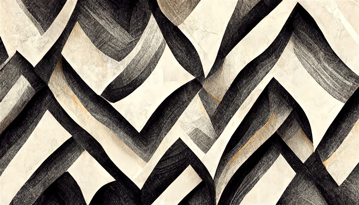 Fotobehang zwarte bergen gehuld in mist