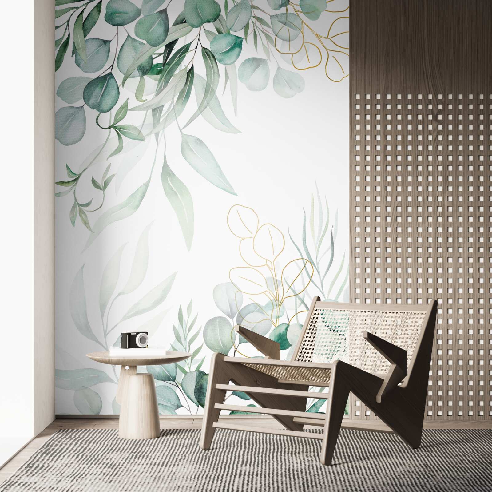 Fotobehang eucalyptusbladeren zijn groen en geel van kleur