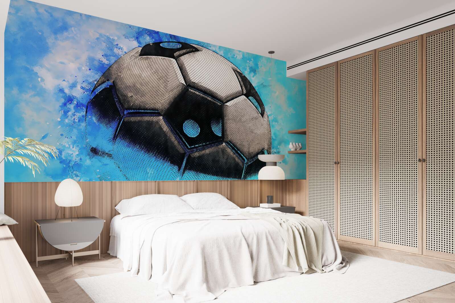 Fotobehang snel vliegend voetbal